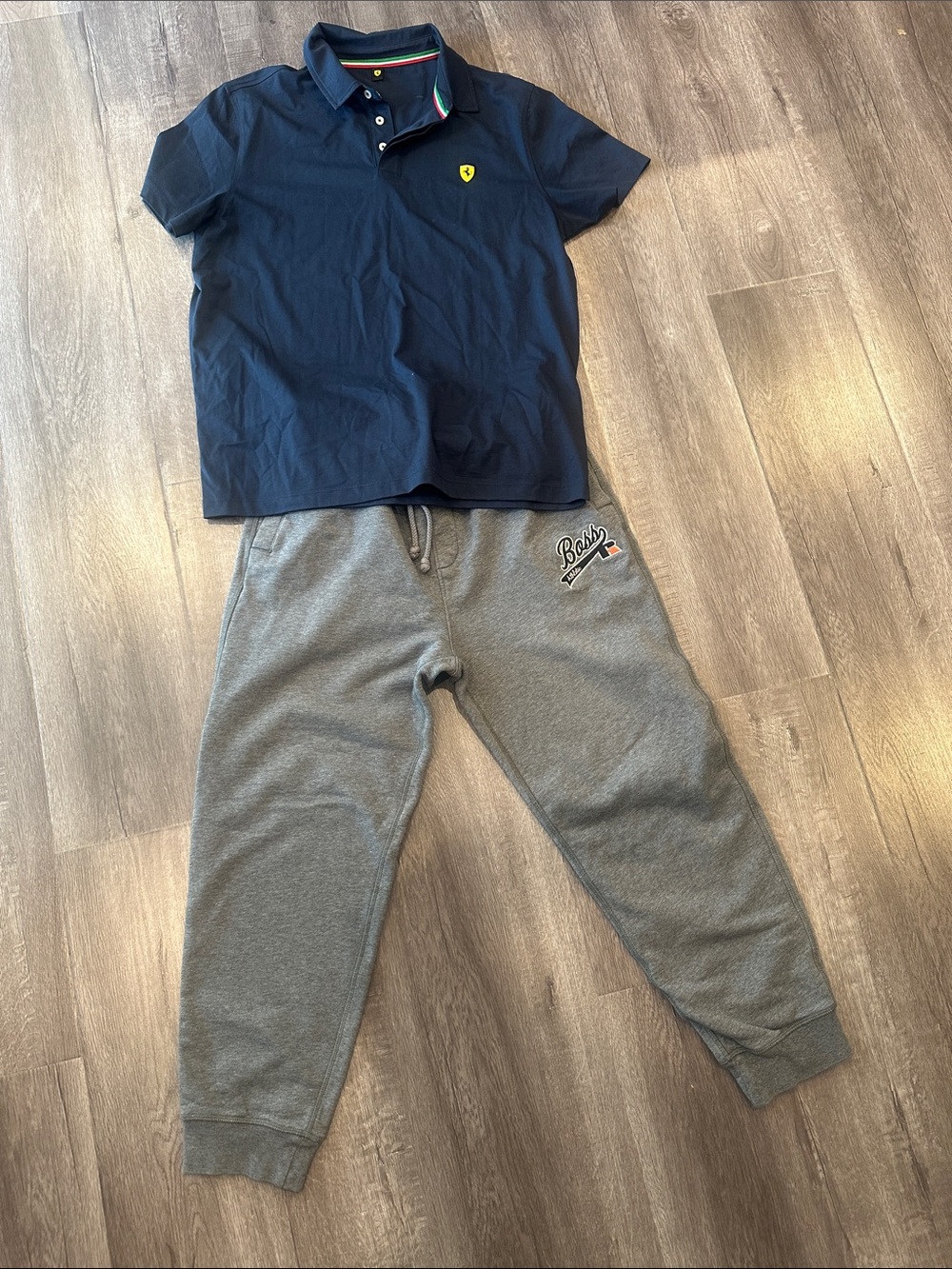 Boss Gray Sweatpants with Drawstring and Logo